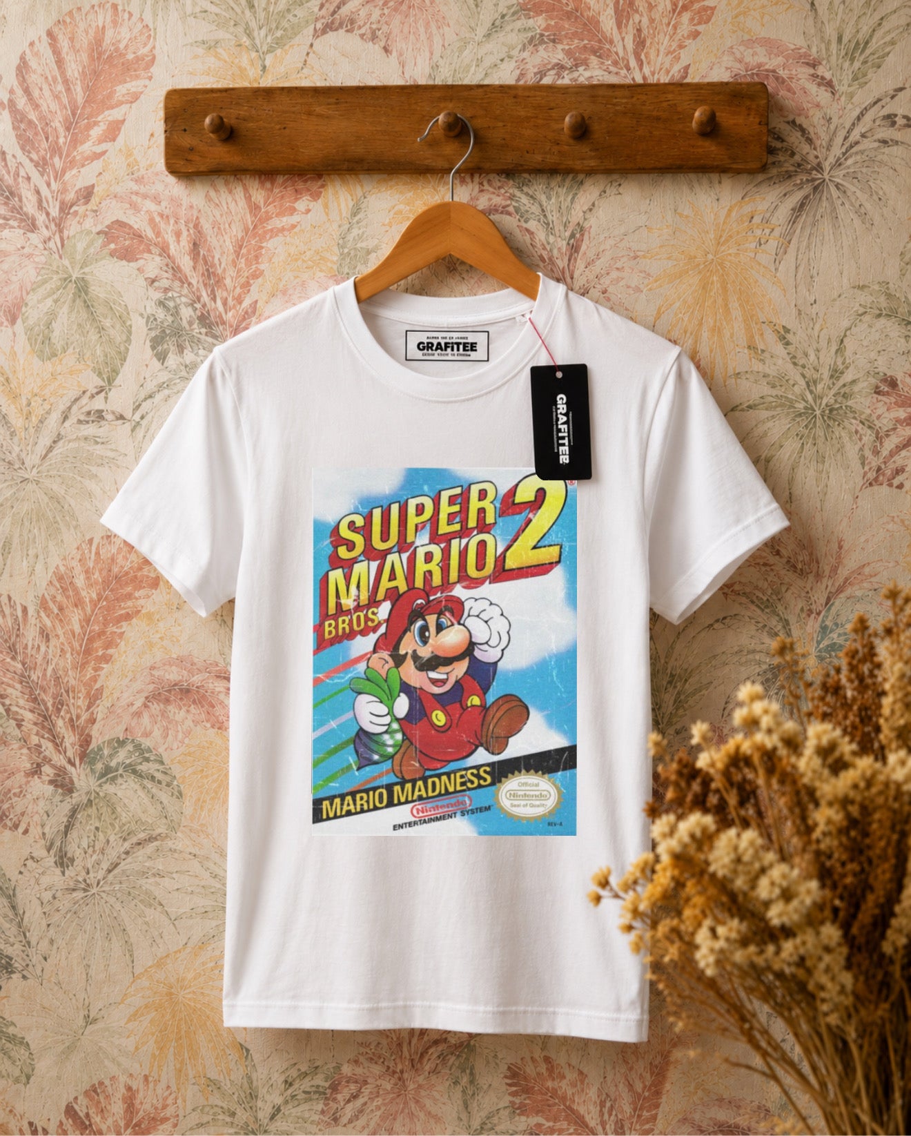 T-shirt stampa Super Mario Bross 2 - BIANCO