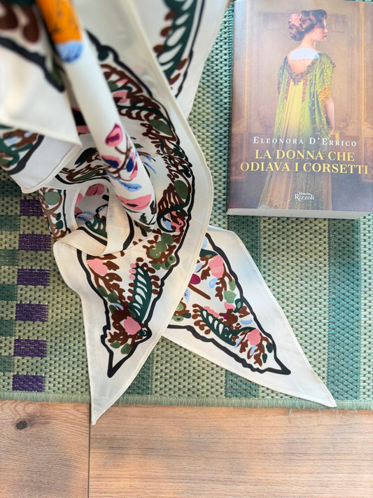 Foulard fantasia fiori - PANNA
