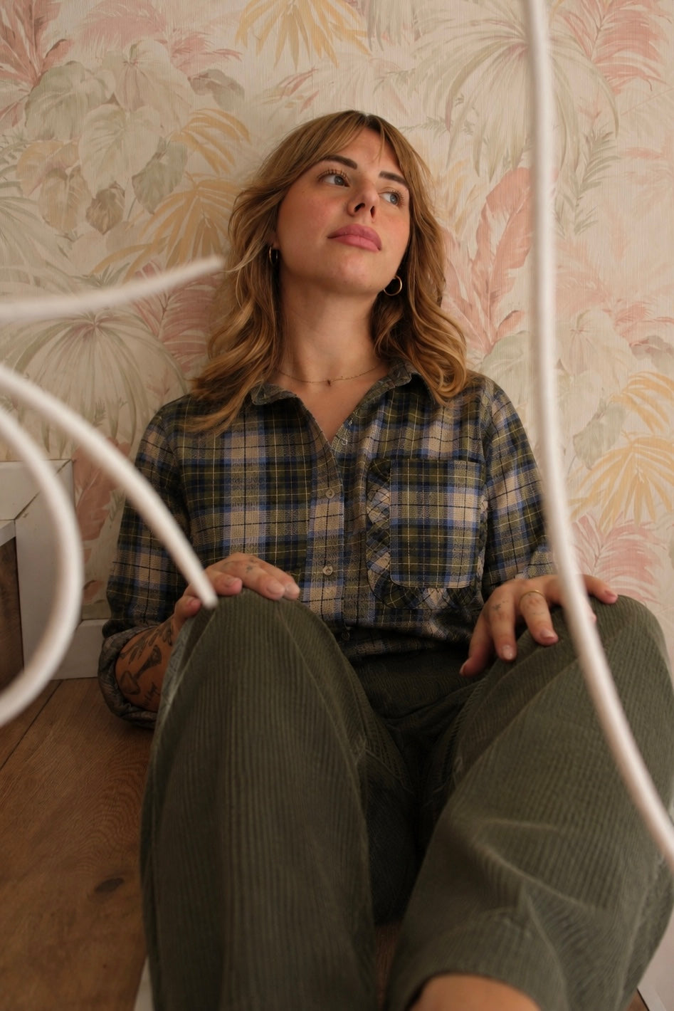 Camicia stampa quadri - VERDE