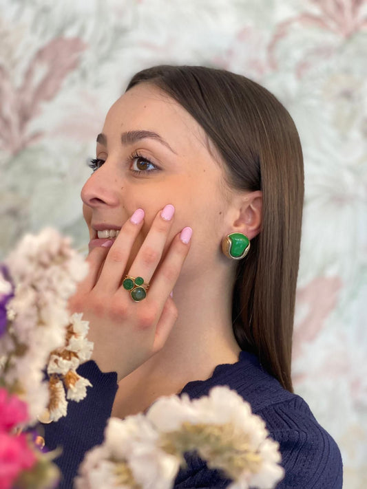Orecchini Vintage 001 clip - VERDE