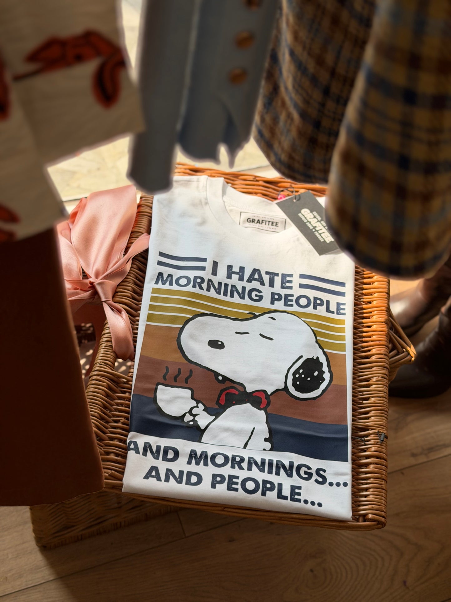 T-shirt stampa Morning People - BIANCO