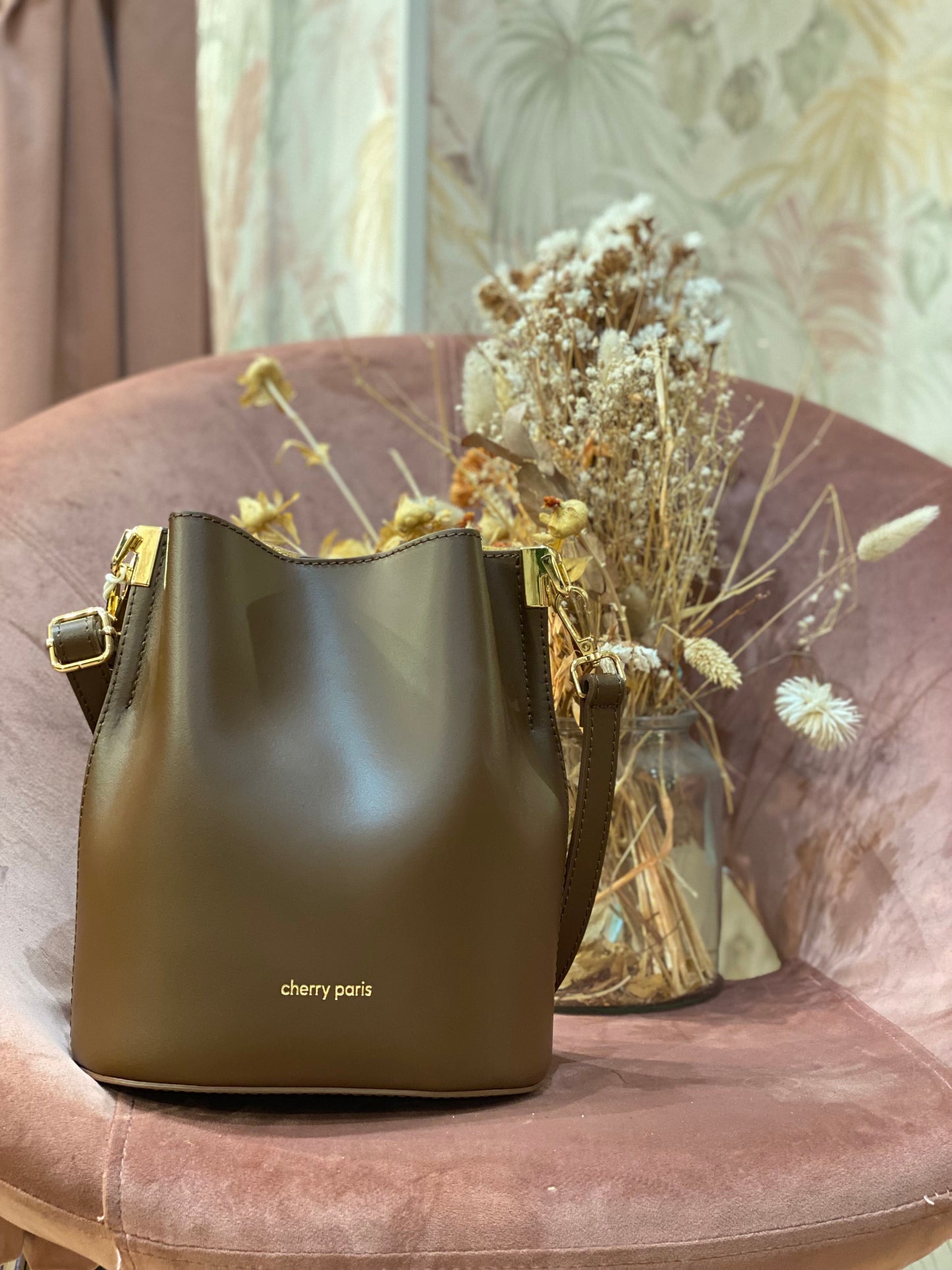 Borsa NITA in pelle liscia - VERDE MILITARE