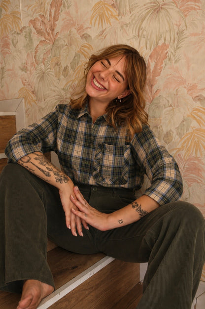 Camicia stampa quadri - VERDE
