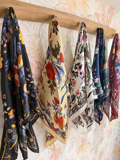 Foulard fantasia fiori - BLUE