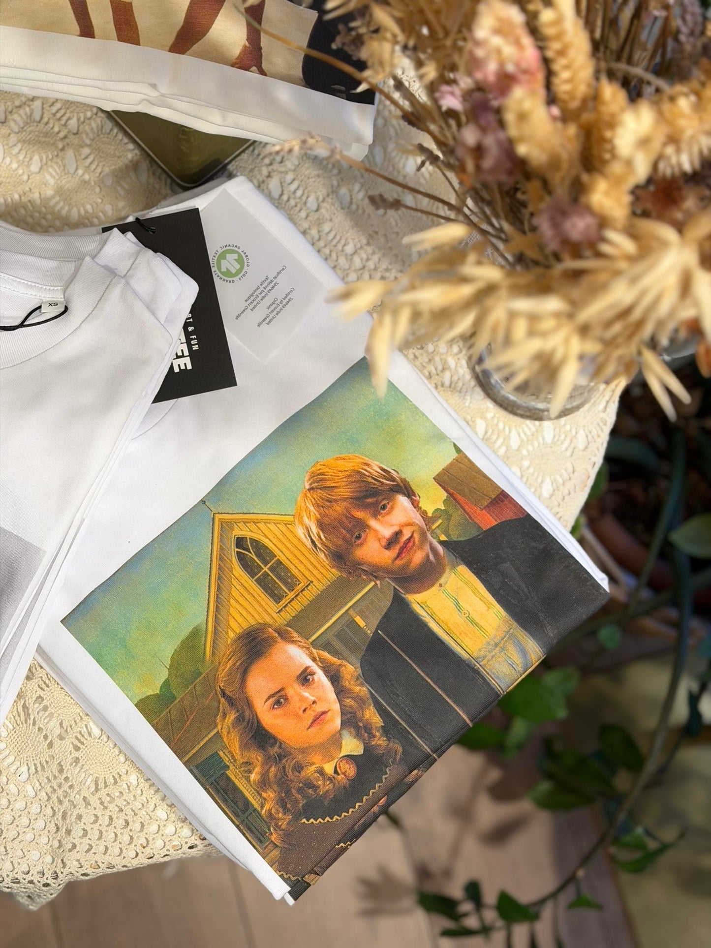 T-shirt stampa Ron & Hermione - BIANCO