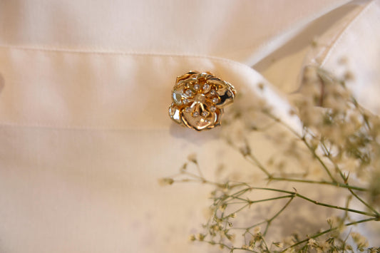 Copribottoni fiore zirconi - ORO ROSA