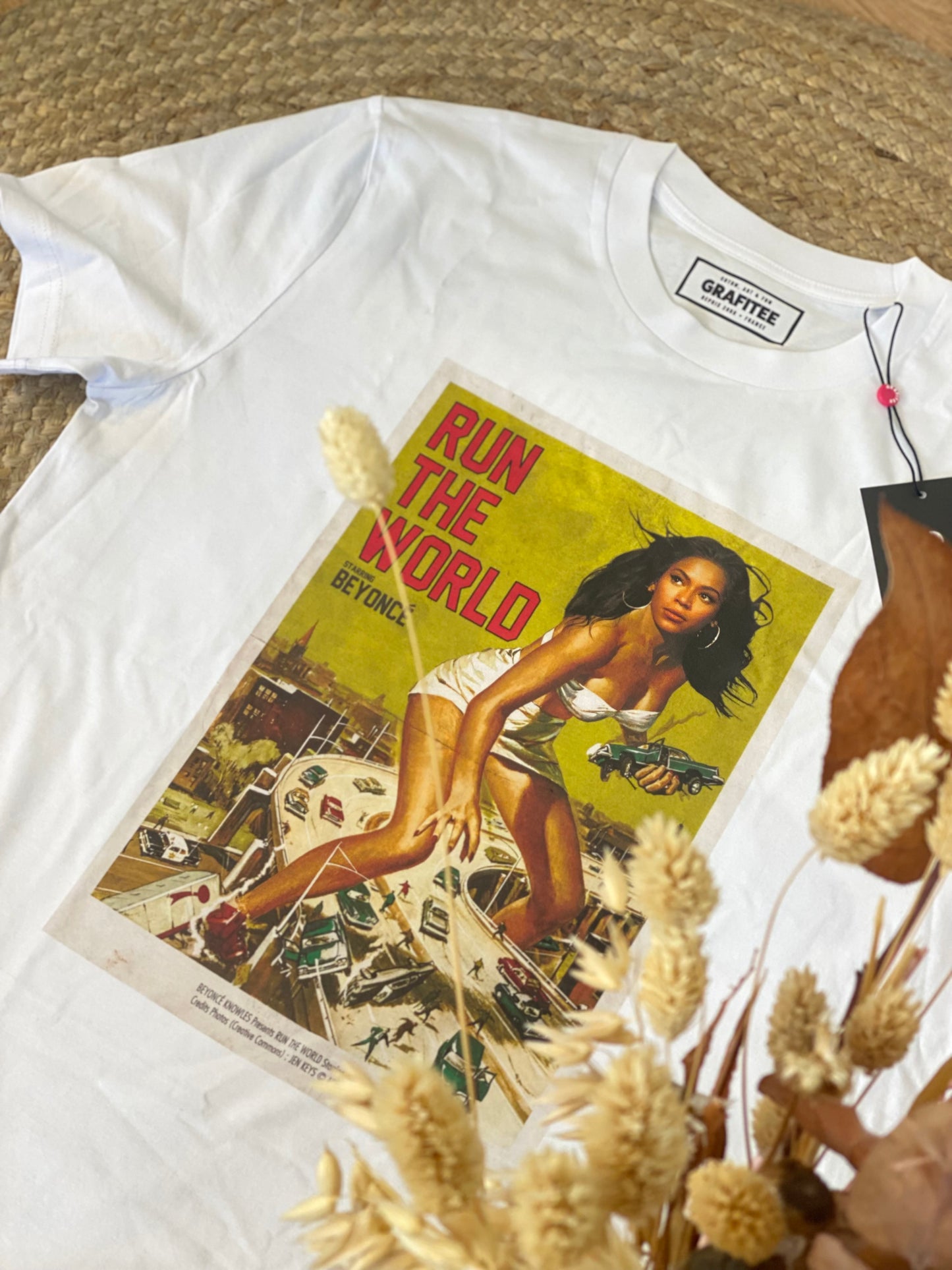 T-Shirt stampa Beyoncé - BIANCO