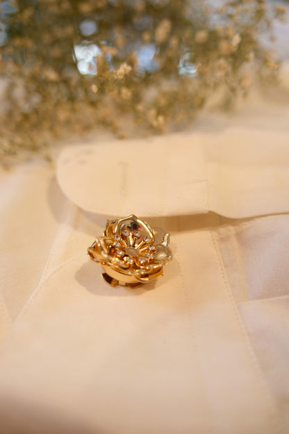 Copribottoni fiore zirconi - ORO ROSA