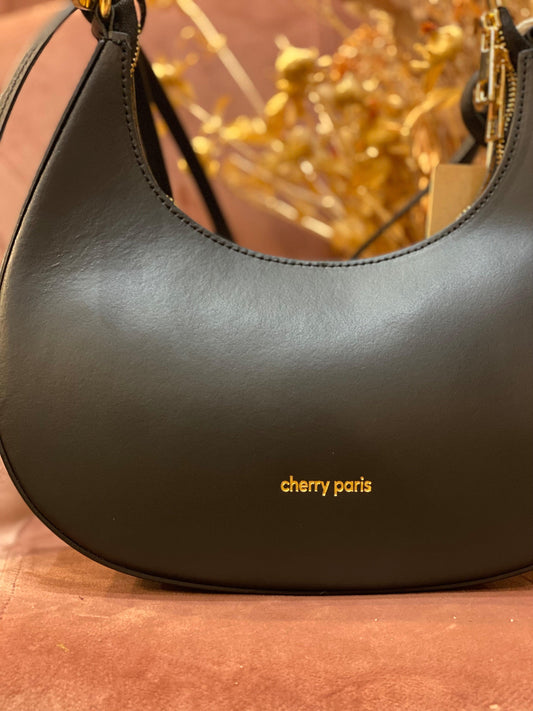 Borsa ALISSA a spalla in pelle liscia - NERO
