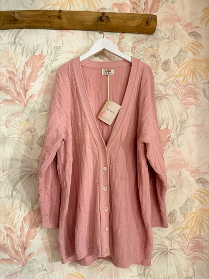 Cardigan Vintage Sisley in lana - ROSA