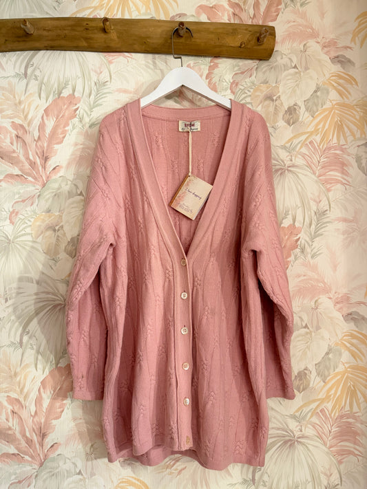 Cardigan Vintage Sisley in lana - ROSA