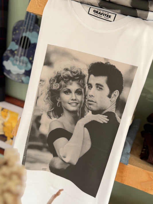 T-shirt stampa Grease - BIANCO