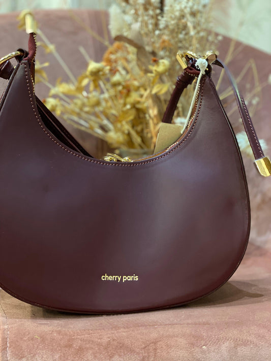 Borsa ALISSA a spalla in pelle liscia - BORDEAUX