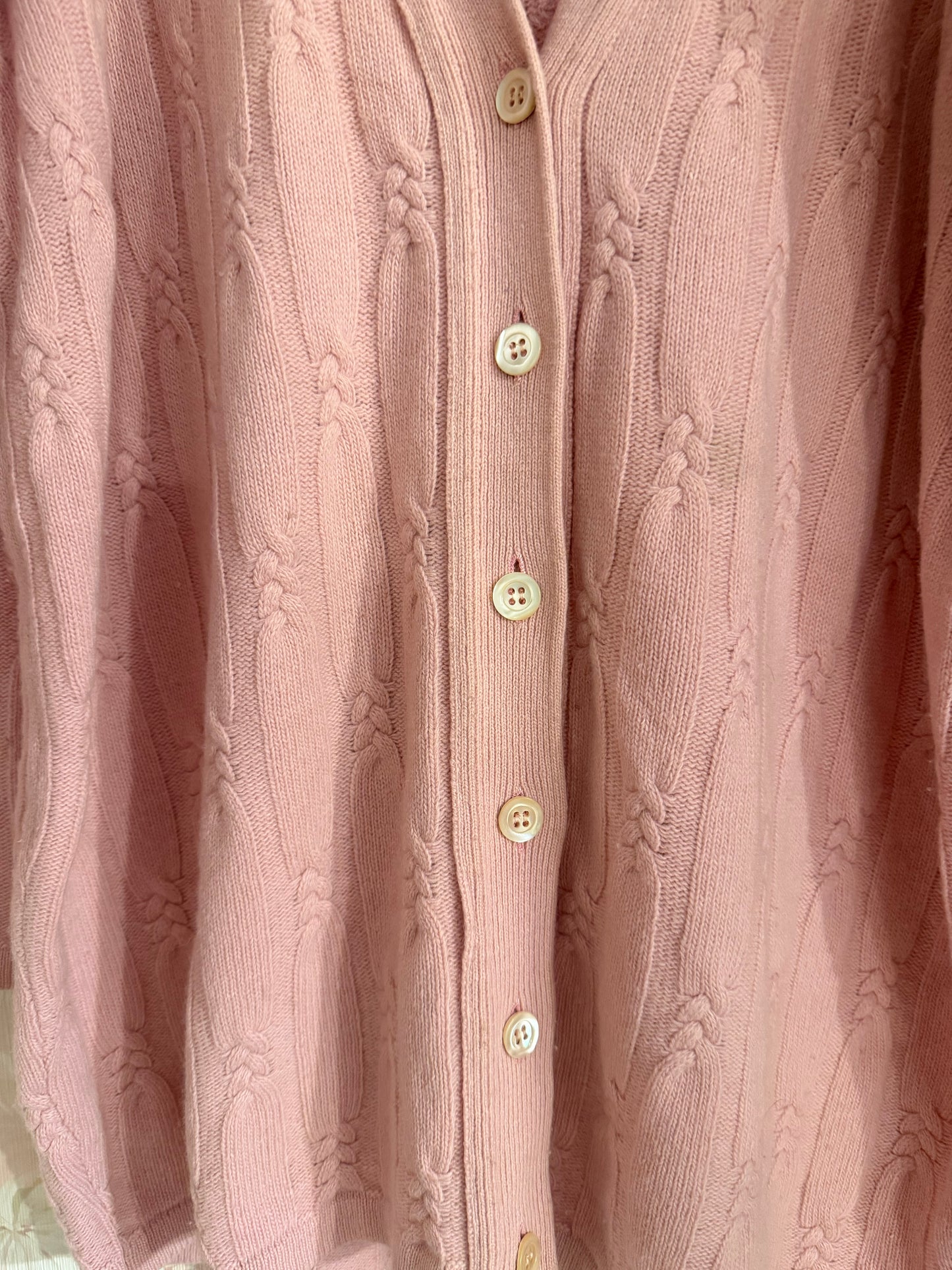 Cardigan Vintage Sisley in lana - ROSA