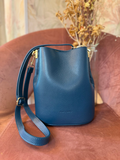 Borsa LILWEEN in pelle martellata - BLUE