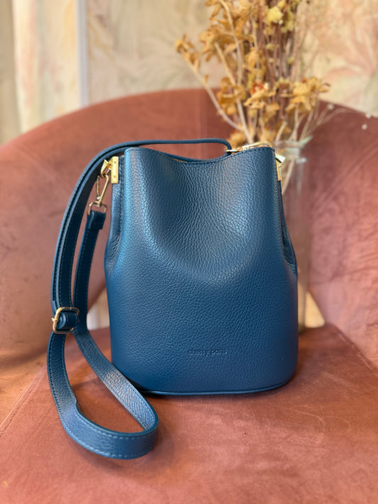 Borsa LILWEEN in pelle martellata - BLUE
