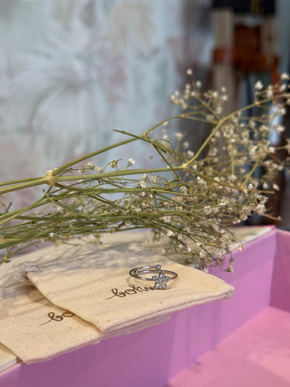 Anello fiore mini - ARGENTO