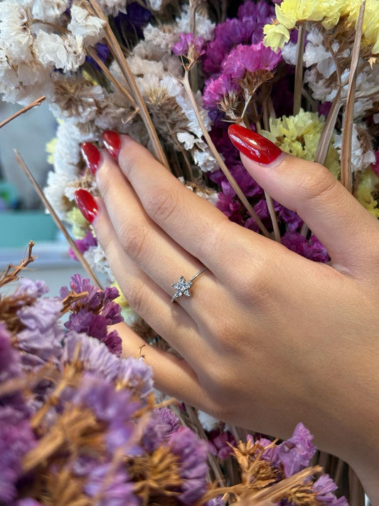 Anello fiore mini - ARGENTO