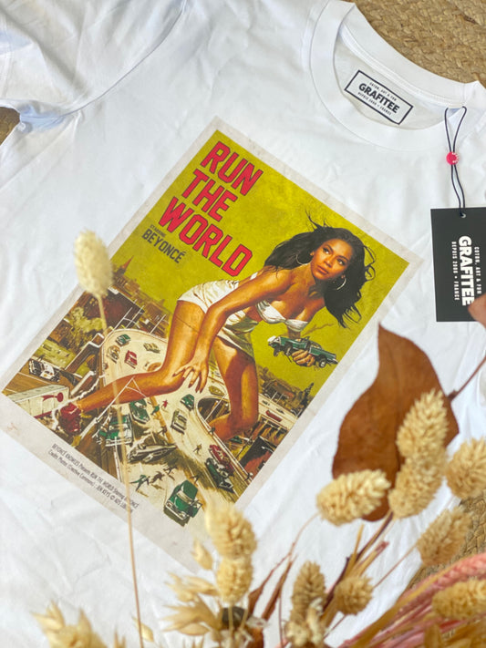 T-Shirt stampa Beyoncé - BIANCO