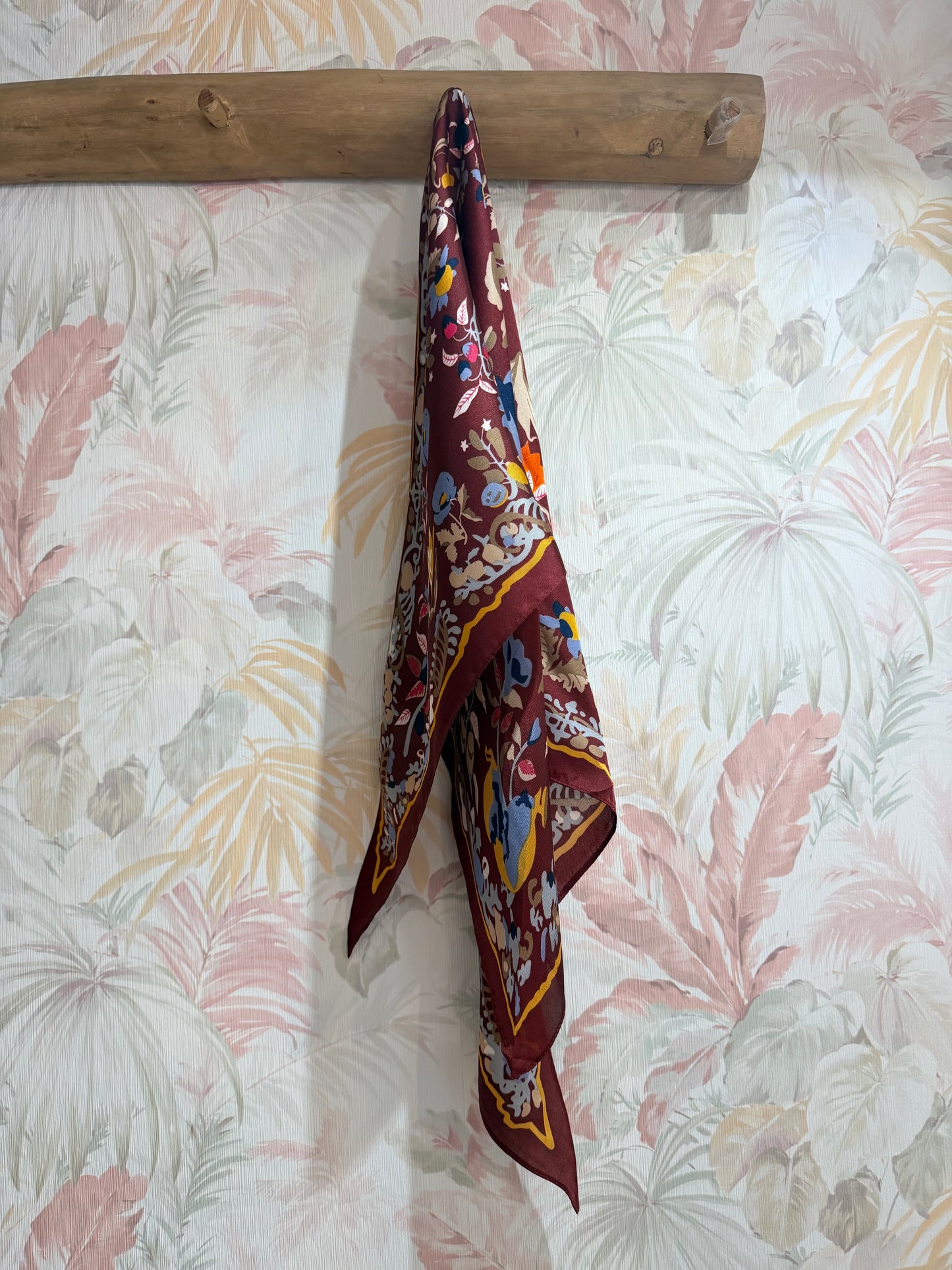Foulard fantasia fiori - BORDEAUX