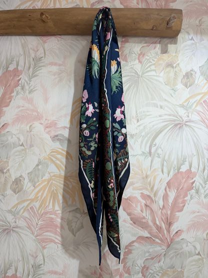 Foulard fantasia fiori - BLUE
