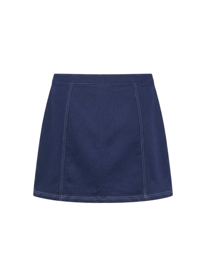 Gonna cuciture bianche - BLUE