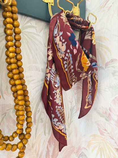 Foulard fantasia fiori - BORDEAUX