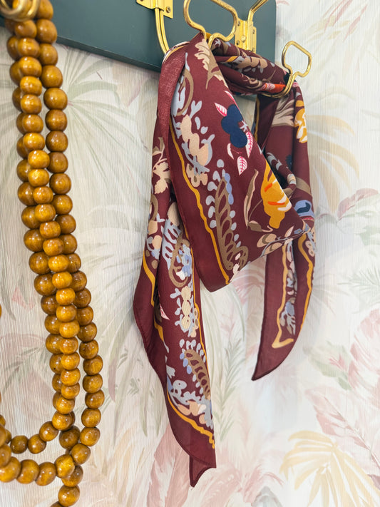 Foulard fantasia fiori - BORDEAUX