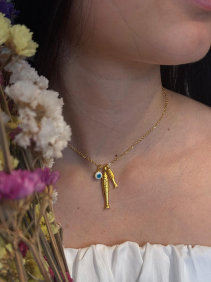 Collana con ciondolo a forma di pesce - ORO