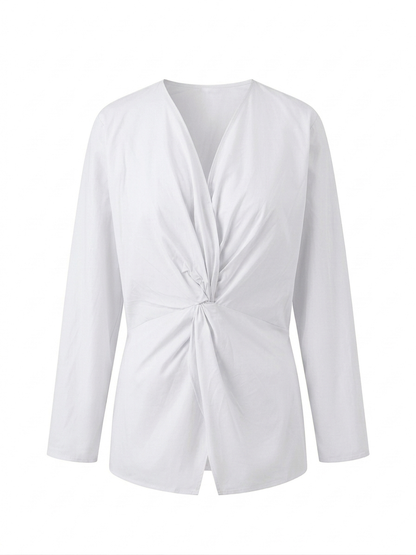 Blusa tinta unita - BIANCO
