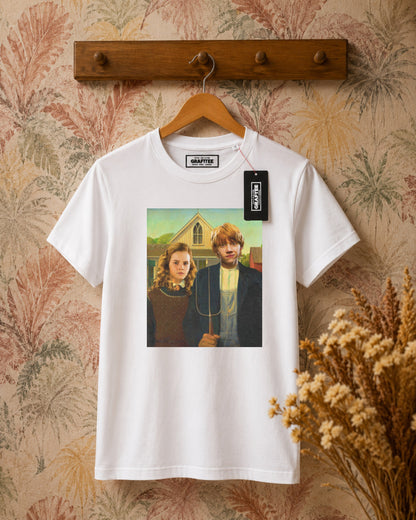 T-shirt stampa Ron & Hermione - BIANCO