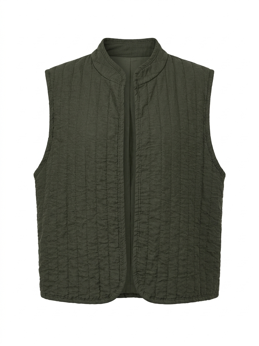 Gilet imbottito leggero tinta unita - VERDE