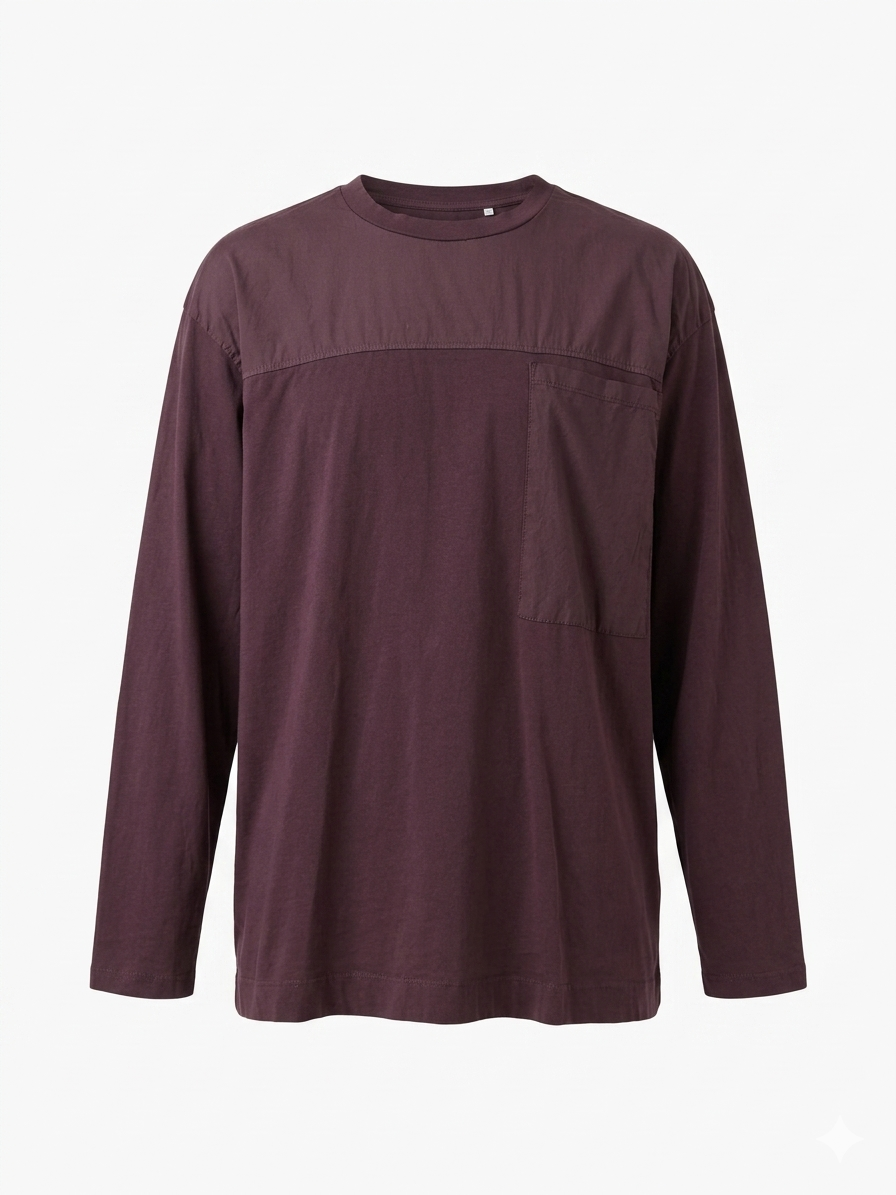 T-Shirt manica lunga con taschino - VINACCIA