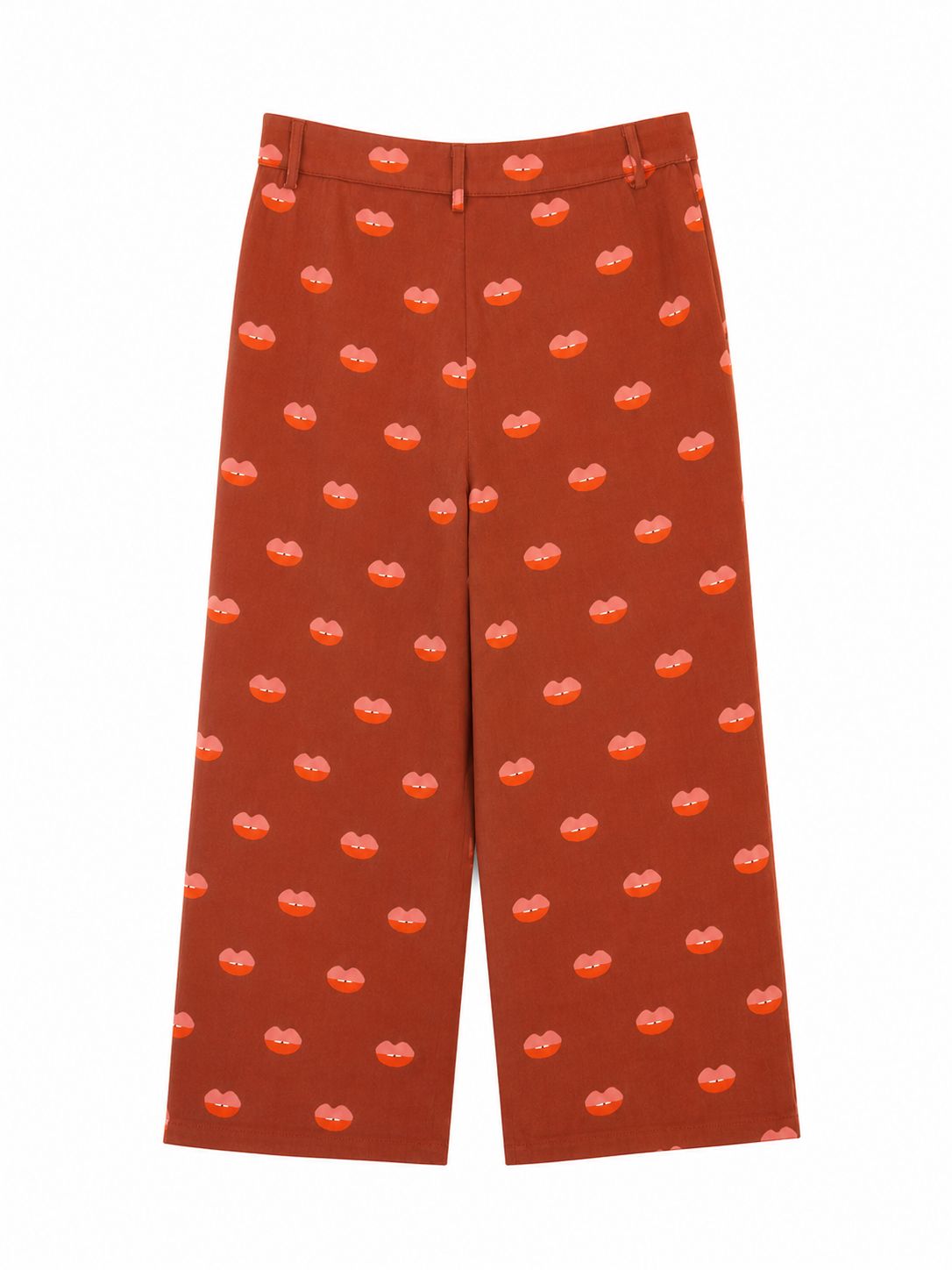 Pantalone fantasia labbra - MATTONE